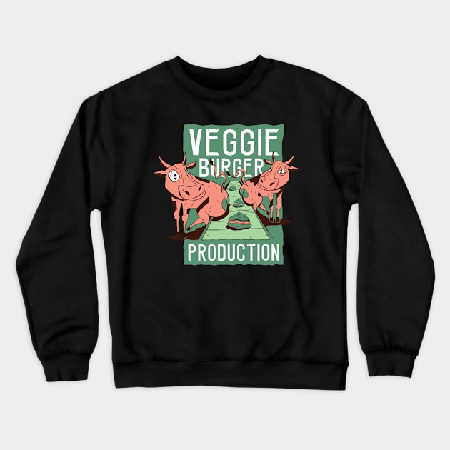 Funny Veggie Burger Crewneck Sweatshirt by JFDesign123